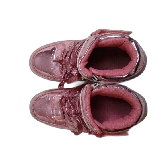 Kids LED LightUp HighTop Sneaker USB Rechargeable Flashing Shoes Pink Size 3.5/4 - Picture 7 of 12
